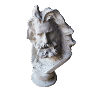 Busto Zeus Dios Griego Pintado Símil Mármol Escultura 3d
