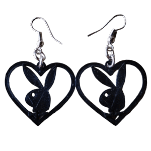 Aros En 3d En Forma De Corazón Conejo Playboy