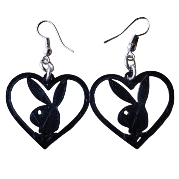 Aros En 3d En Forma De Corazón Conejo Playboy