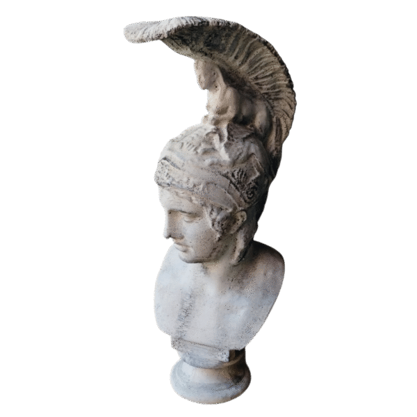 Estatua Griega Busto De Ares Símil Mármol Pintada Decoración