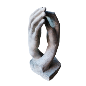 Estatua Manos La Catedral Rodin 15cm Pintado Símil Mármol 3d