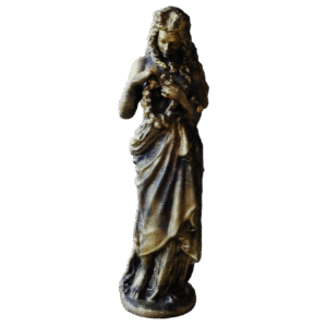 Estatua Figura Tiempo De Primavera Pintada Símil Bronce Deco
