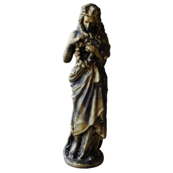Estatua Figura Tiempo De Primavera Pintada Símil Bronce Deco