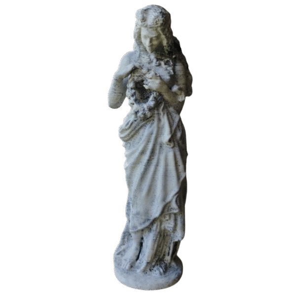 Estatua Figura Tiempo De Primavera Pintada Símil Mármol Deco