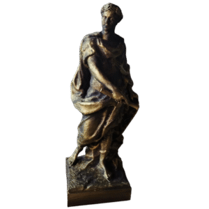 Estatua Figura Julio César Del Louvre Pintada Símil Bronce
