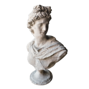 Escultura Busto Dios Griego Apolo Pintado Símil Mármol 3d