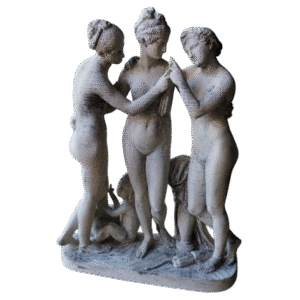 Escultura Las Tres Gracias De Canova Pintada Símil Mármol 3d
