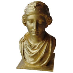 Escultura Busto De Afrodita Pintada Dorado Deco Estatua