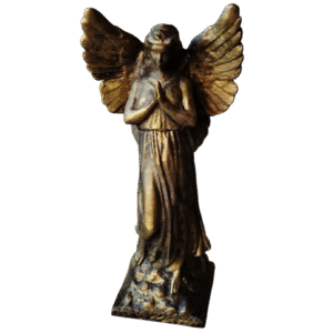 Estatua Angel Reza Simil Bronce Decoración Escultura Clásica