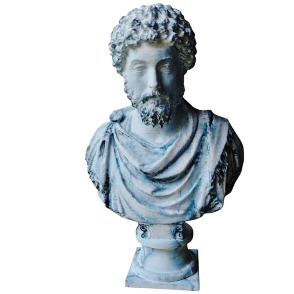 Busto Marco Aurelio Del Louvre 40cm 3d Símil Mármol Frio