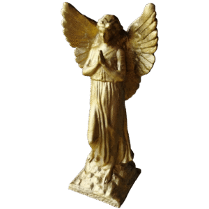 Estatua Angel Rezando Pintado Color Dorado Decoración 3d