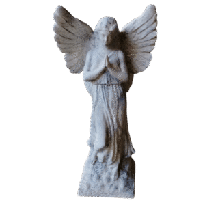 Estatua Ángel Rezando Pintado Símil Mármol Decoración 3d