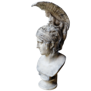 Estatua Griega Busto De Ares 40cm Pintada Símil Mármol 3d