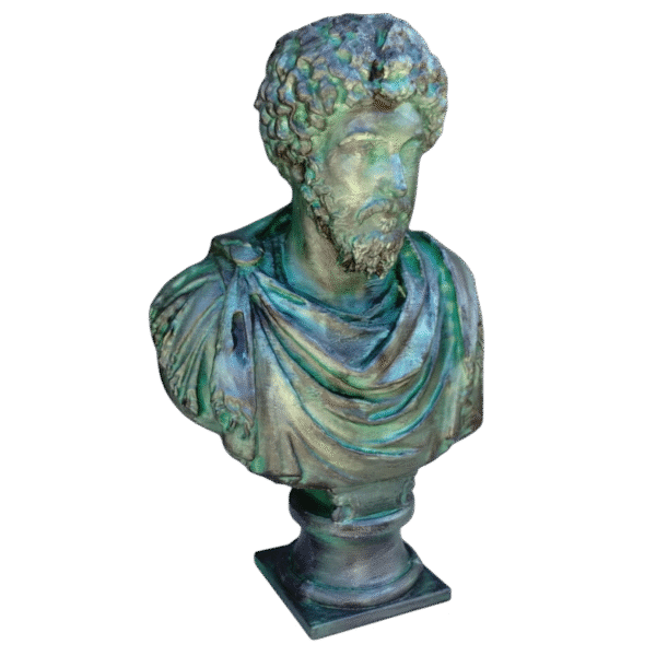 Busto Marco Aurelio Del Louvre Simil Oxido Roma Escultura