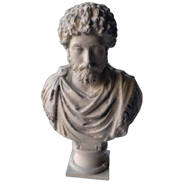 Busto Marco Aurelio Del Louvre Simil Marmol Roma Escultura