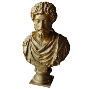Busto Marco Aurelio Del Louvre Pintado A Mano Dorado Deco