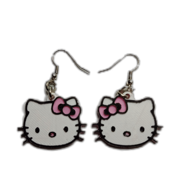 Aros Colgantes Hello Kitty Impresión 3d Aritos Mujer Hombre - Image 4