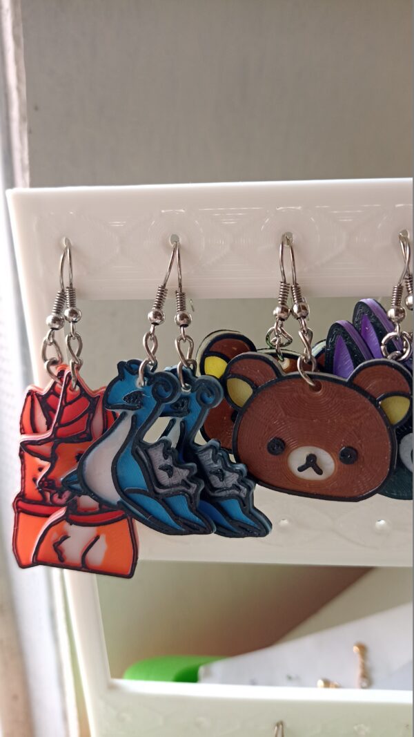 Aros Colgantes Lapras Pokemon Impreso 3d Aritos Mujer Hombre - Image 2