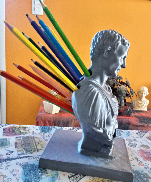 Lapicero Busto Julio César Apuñalado Decoración Escritorio - Image 3