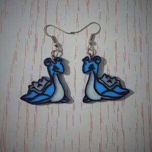 Aros Colgantes Lapras Pokemon Impreso 3d Aritos Mujer Hombre