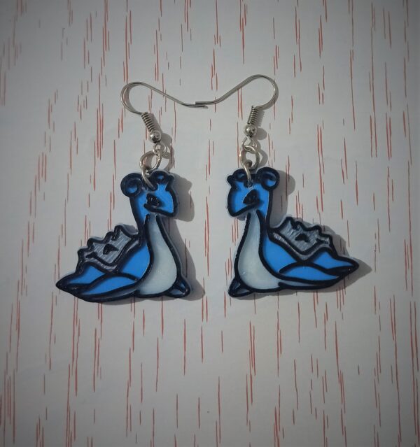 Aros Colgantes Lapras Pokemon Impreso 3d Aritos Mujer Hombre