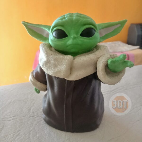 Figura De Baby Yoda Pintada Estatuilla De Grogu Mandalorian - Image 3
