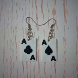 Aros Colgantes Cartas Ases De Poker Impresion 3d Aritos