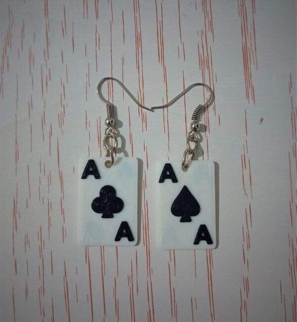 Aros Colgantes Cartas Ases De Poker Impresion 3d Aritos