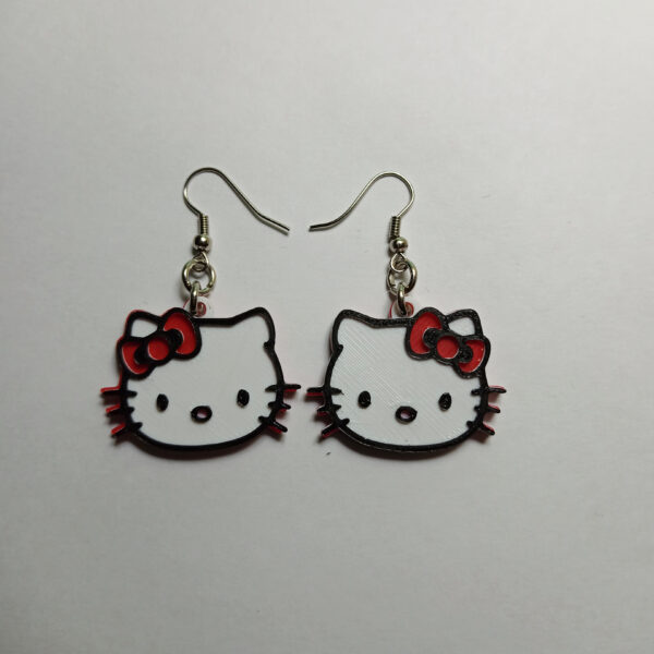 Aros Colgantes Hello Kitty Impresión 3d Aritos Mujer Hombre - Image 2