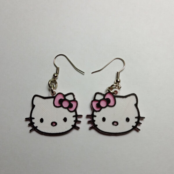Aros Colgantes Hello Kitty Impresión 3d Aritos Mujer Hombre - Image 3