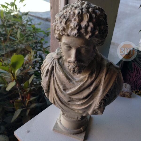 Busto Marco Aurelio Del Louvre Simil Marmol Roma Escultura - Image 2