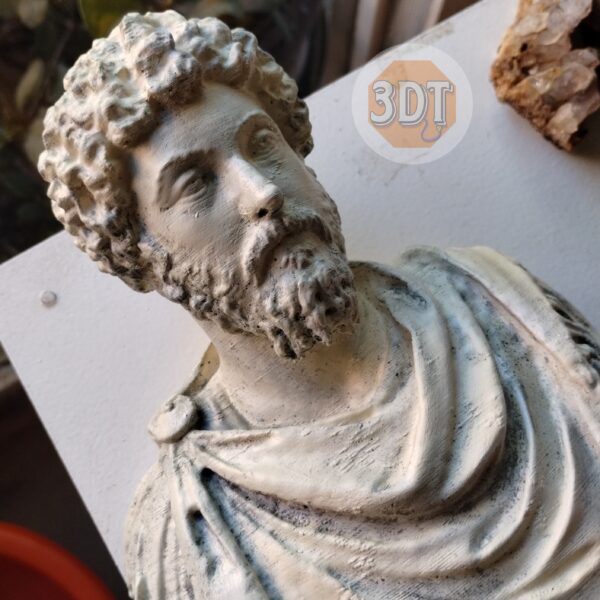 Busto Marco Aurelio Del Louvre Simil Marmol Roma Escultura - Image 5