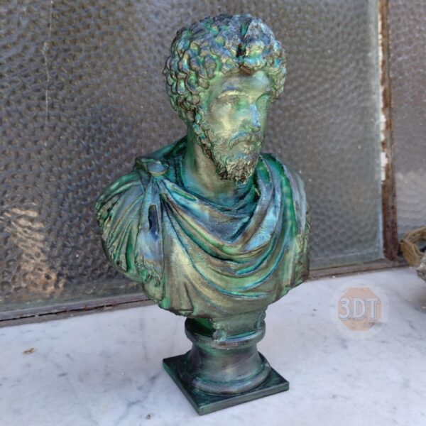 Busto Marco Aurelio Del Louvre Simil Oxido Roma Escultura - Image 4