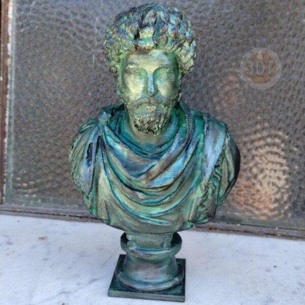 Busto Marco Aurelio Del Louvre Simil Oxido Roma Escultura - Image 3