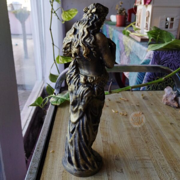 Estatua Figura Tiempo De Primavera Pintada Símil Bronce Deco - Image 5