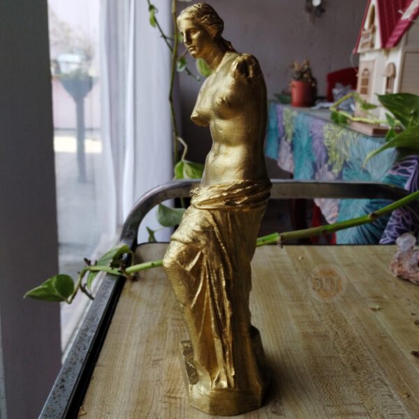 Estatua Venus De Milo Pintada A Mano Dorada Clásica Romana - Image 2
