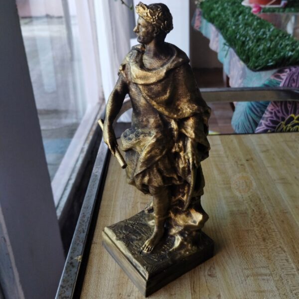 Estatua Figura Julio César Del Louvre Pintada Símil Bronce - Image 6