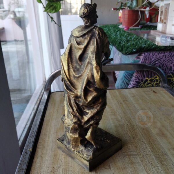 Estatua Figura Julio César Del Louvre Pintada Símil Bronce - Image 3