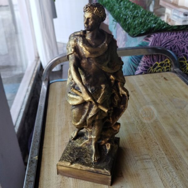 Estatua Figura Julio César Del Louvre Pintada Símil Bronce - Image 2