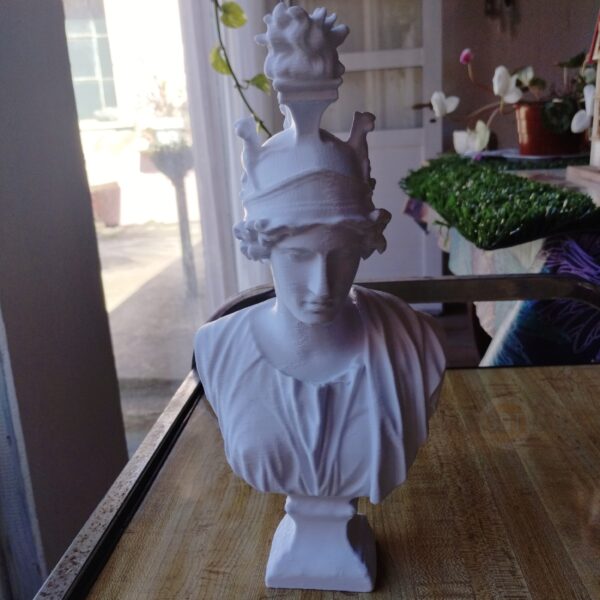 Estatua Clásica Busto La Diosa De La Ciudad De Roma Deco 3d - Image 3