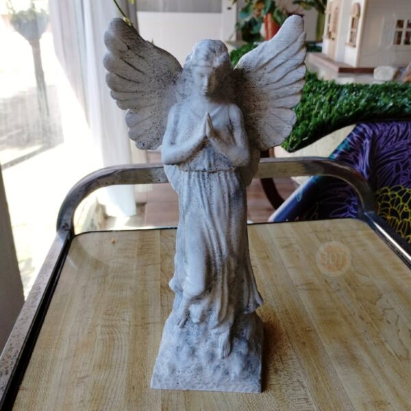 Estatua Ángel Rezando Pintado Símil Mármol Decoración 3d - Image 5