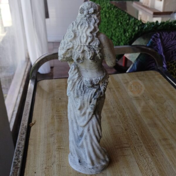 Estatua Figura Tiempo De Primavera Pintada Símil Mármol Deco - Image 4