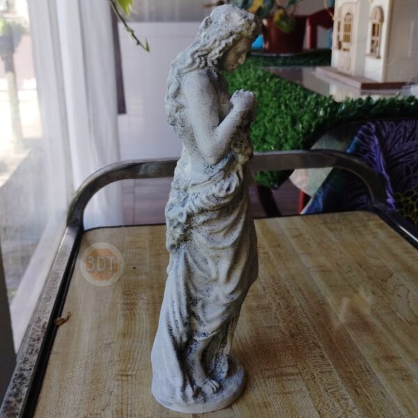 Estatua Figura Tiempo De Primavera Pintada Símil Mármol Deco - Image 3