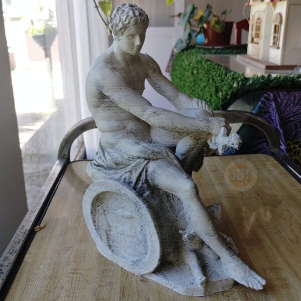 Estatua Ares De Ludovisi Pintado Símil Mármol Decoración 3d - Image 6