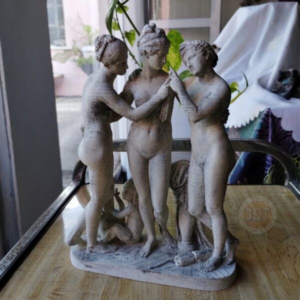 Escultura Las Tres Gracias De Canova Pintada Símil Mármol 3d - Image 5