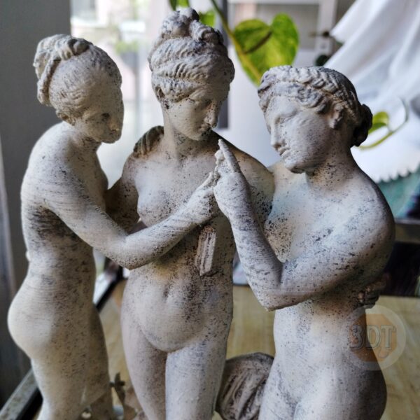 Escultura Las Tres Gracias De Canova Pintada Símil Mármol 3d - Image 2