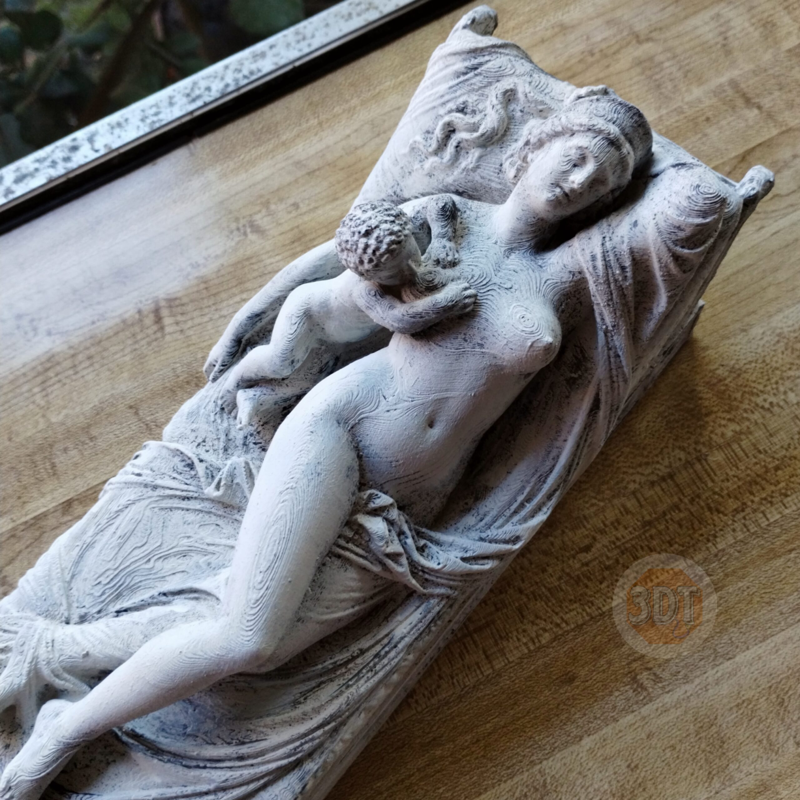 Estatua Figura Juno Con El Niño Hércules Símil Mármol 3d - Image 6