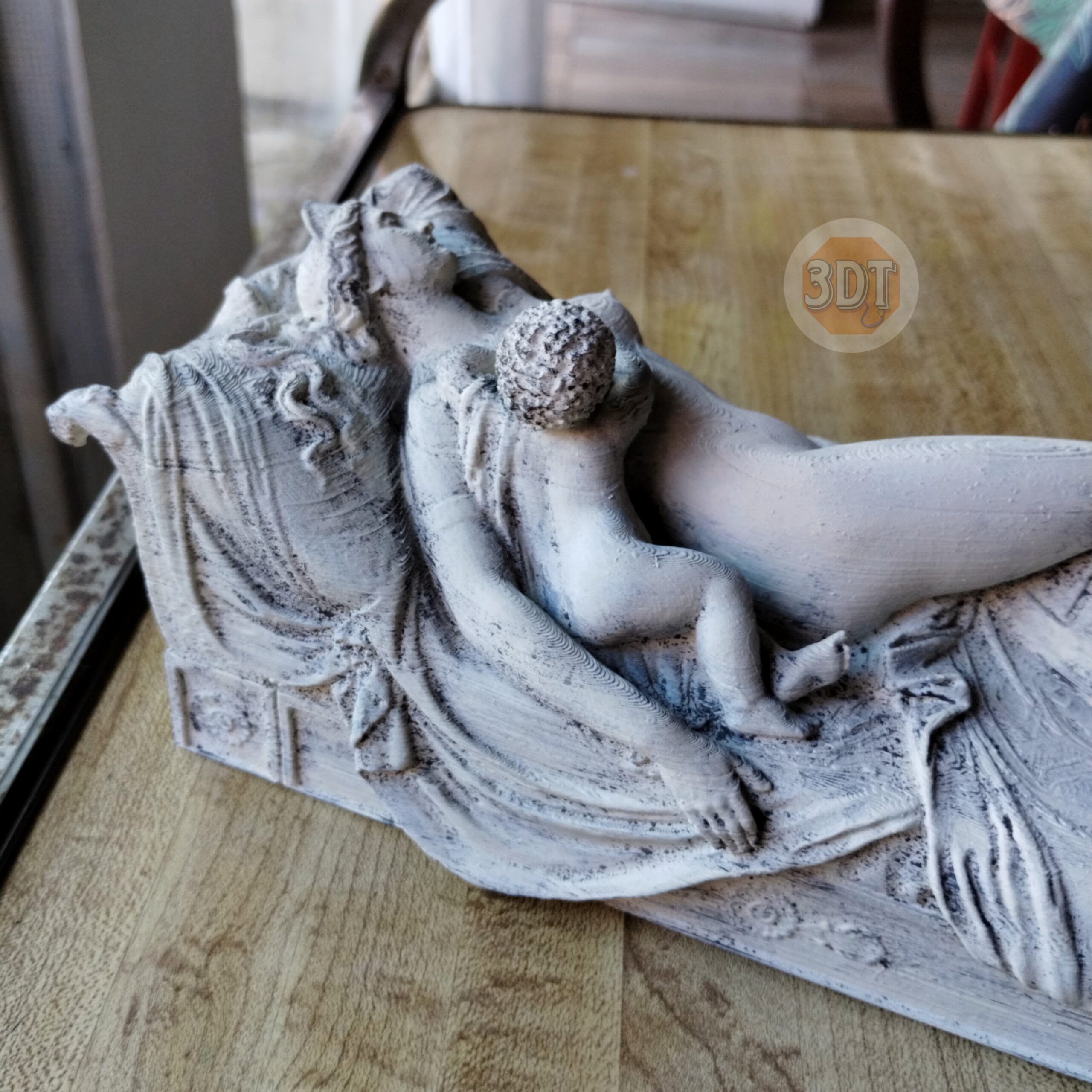 Estatua Figura Juno Con El Niño Hércules Símil Mármol 3d - Image 4