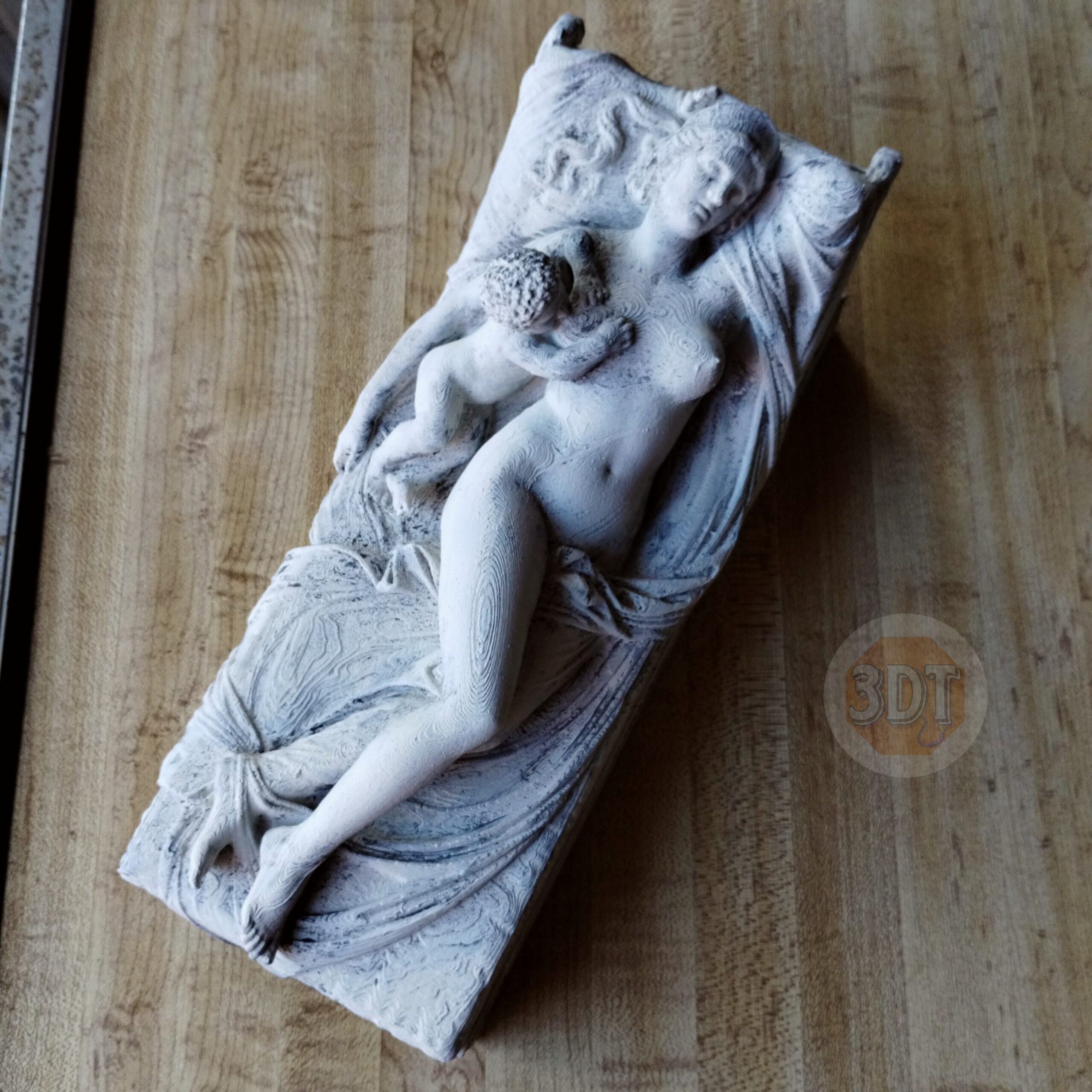 Estatua Figura Juno Con El Niño Hércules Símil Mármol 3d - Image 3