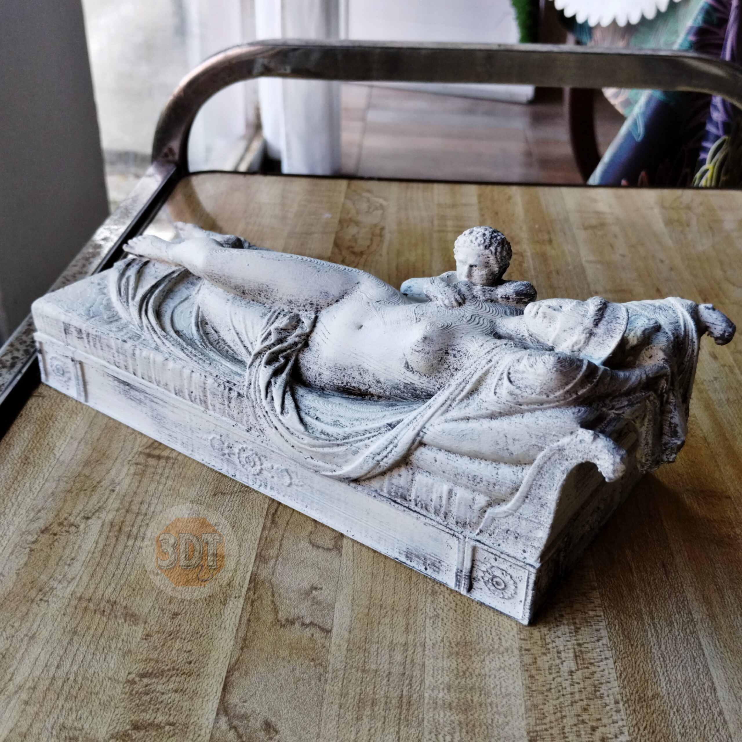 Estatua Figura Juno Con El Niño Hércules Símil Mármol 3d - Image 2